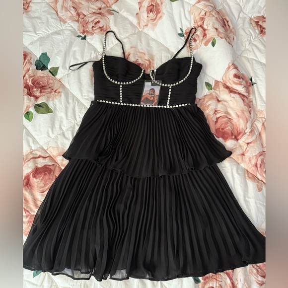Self-Portrait Bustier Tiered Chiffon Dress size 6 NWT
